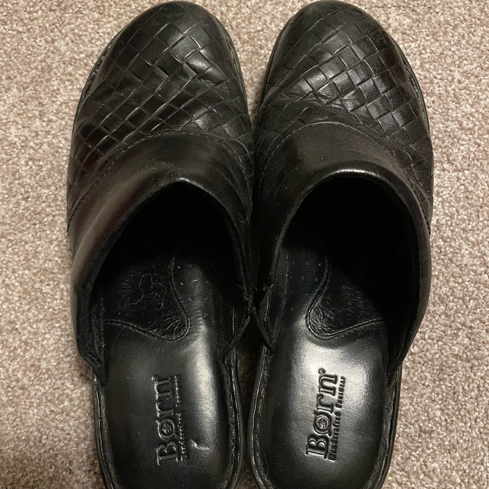 Born Black Woven Leather Mule Slides 9 - Picture 5 of 6